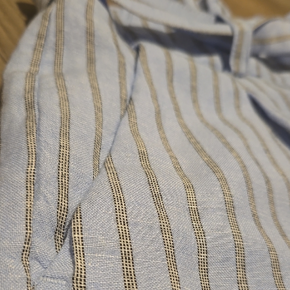 Loft Striped Blue and Grey Women's Shorts - Picture 3 of 15